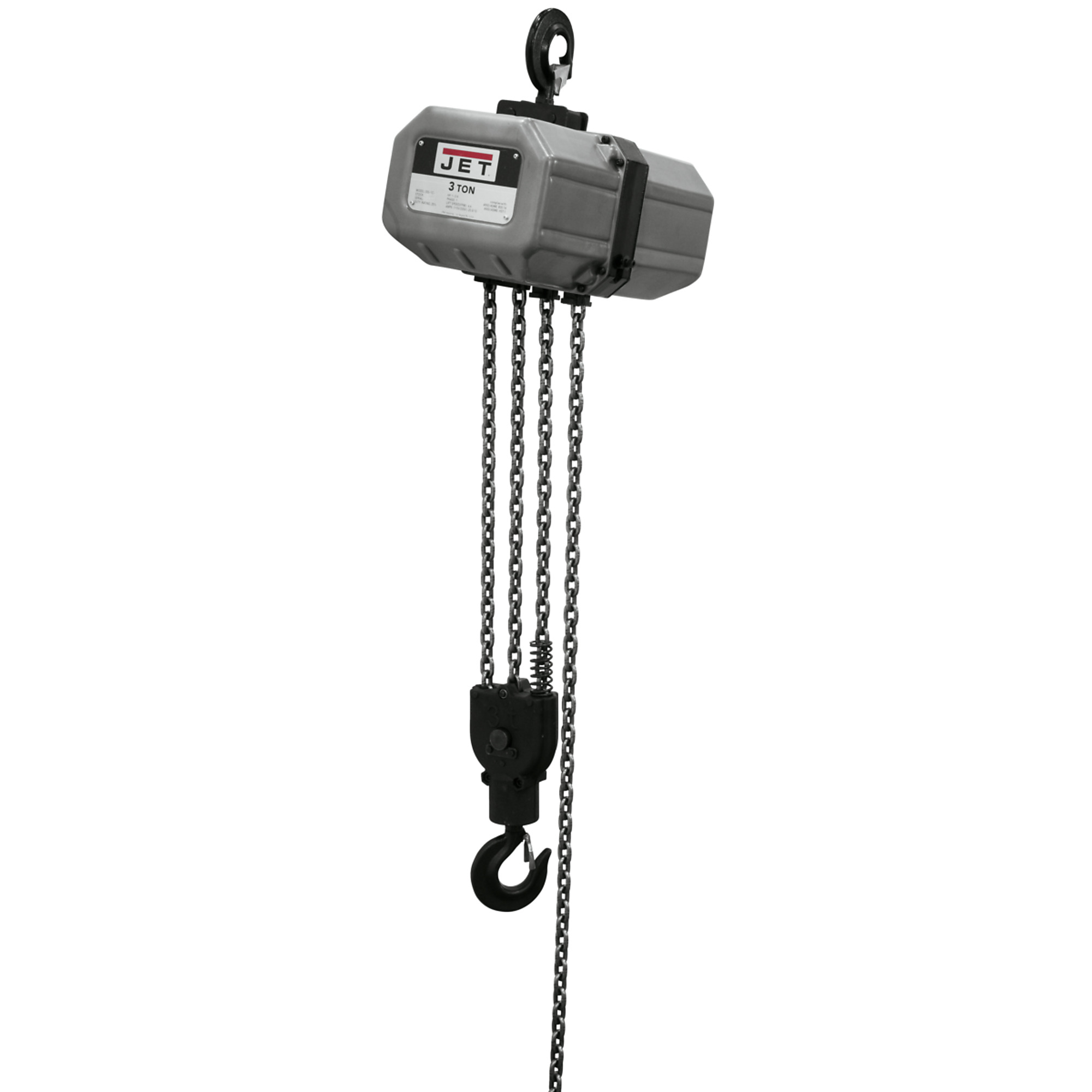 Jet SSC Series Electric Chain Hoist, 3-Ton Capacity, 10ft. Lift, Model# 3SS-3C-10